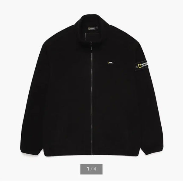 [BUNJANG] National Geographic Fleece Zip-Up Jacket Black / 내셔널지오그래픽 후리스 집업 자켓 블랙