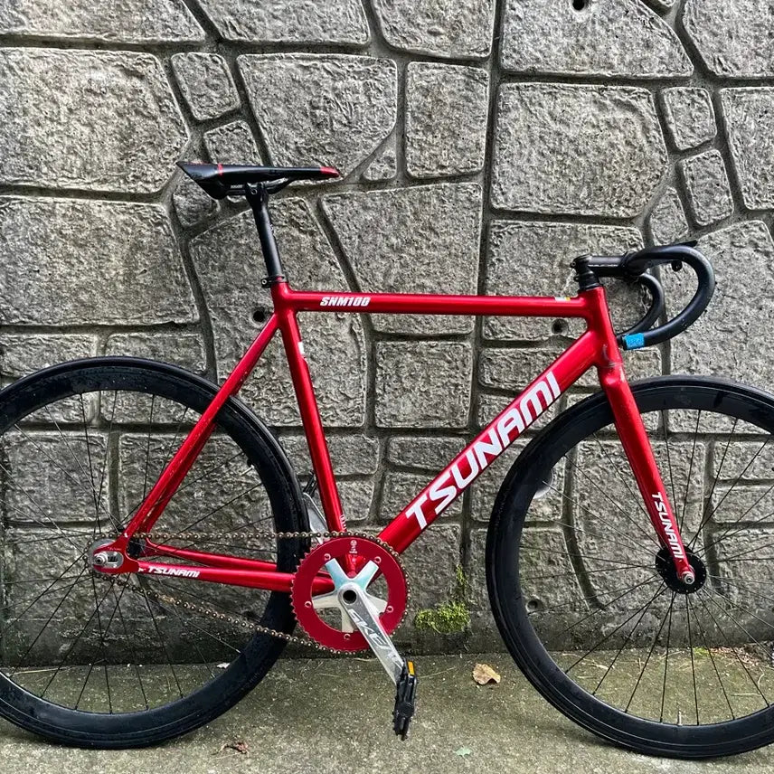 [BUNJANG] Custom Fixed Gear Bicycle - Red / 쓰나미 레드와인 급처