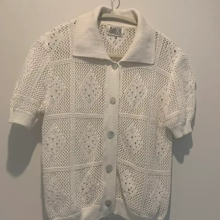 [BUNJANG] Marithe Francois Girbaud White Knit Short Sleeve Top / 마리떼 프랑소와 저버 화이트 니트 반팔