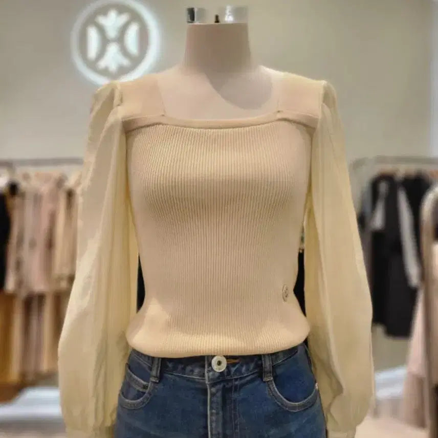 [BUNJANG] DEWL Square Neck Knit / 듀엘 스퀘어넥 니트
