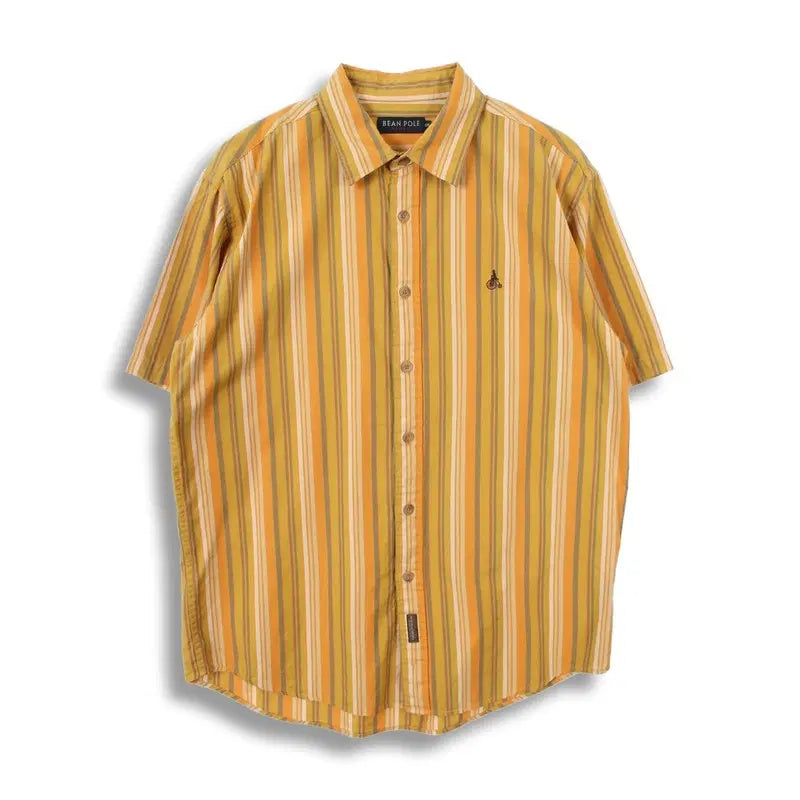 [BUNJANG] Beanpole 90's Stripe Short Sleeve Shirt (Men's XL) / 빈폴 (MEN - XL) 90's 스트라이프 반팔 셔츠
