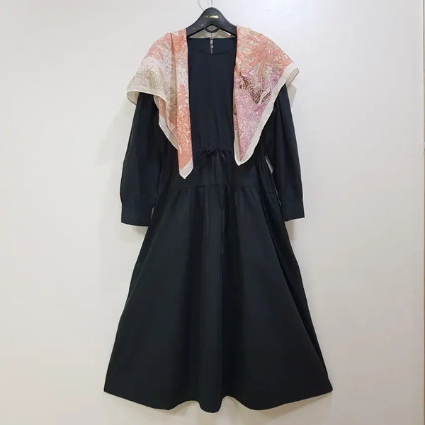 [BUNJANG] Autumn Waist String Shirred Dress / (새상품)가을용 허리스트링 원피스 66반까지