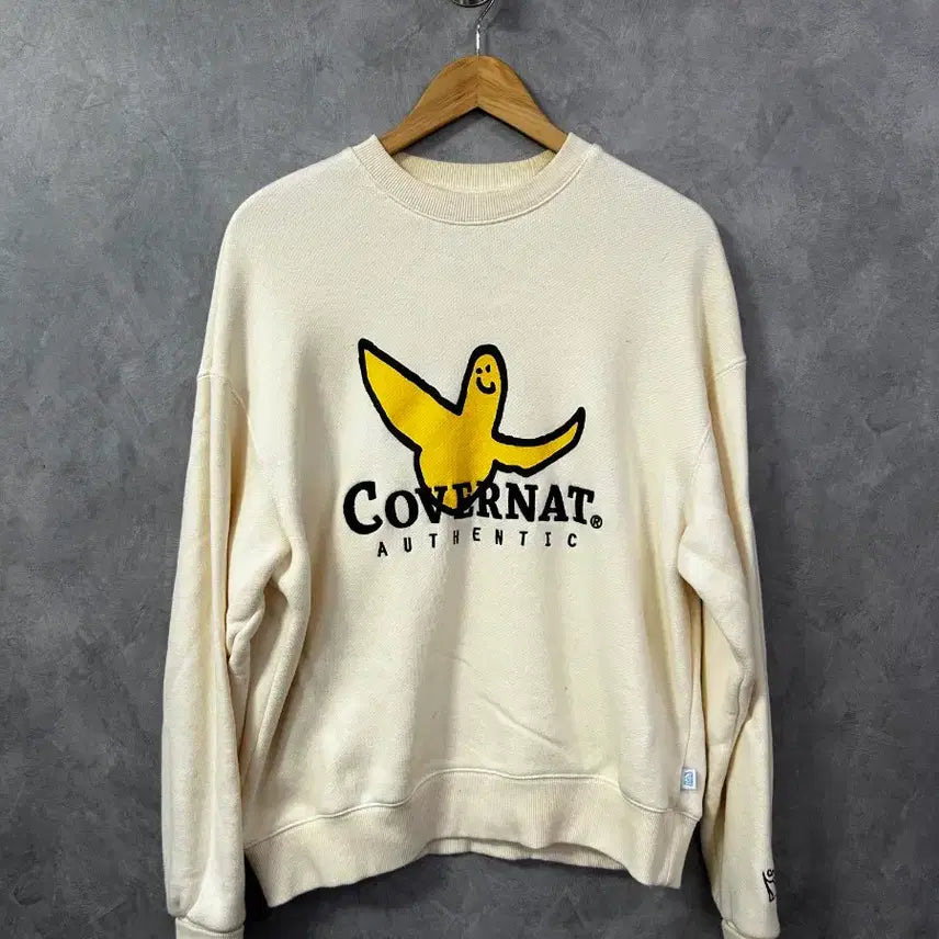 [BUNJANG] Covenant Big Logo Sweatshirt Ivory Yellow S / 커버낫 맨투맨 아이보리 옐로우 빅 로고 S