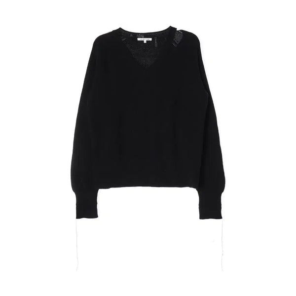 [BUNJANG] Helmut Lang Ribbed Cotton Wool Cashmere V-Neck Knit Sweater / 헬무트랭 리브드 코튼 울 캐시미어 브이넥 니트 스웨터