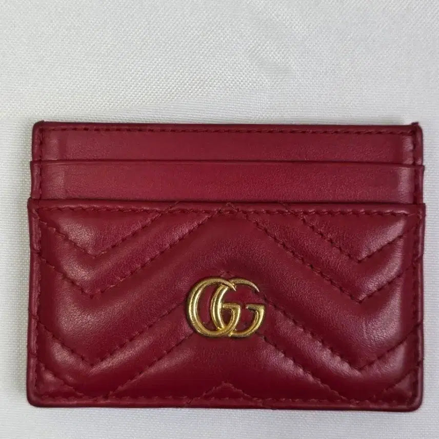 [BUNJANG] Gucci Marmont Card Wallet Red Leather / 구찌 마몽 카드지갑 레드