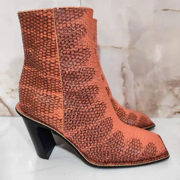 [BUNJANG] SUECOMMA BONNIE Python Embossed Ankle Boots / 365 235mm 슈콤마보니 뱀피 파이톤 앵클부츠 9cm