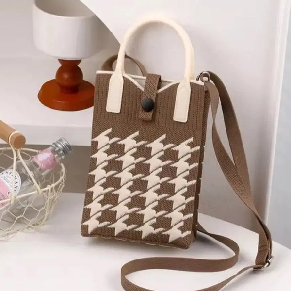[BUNJANG] Houndstooth Pattern Crossbody Bag / 새상품  하운드 소지품 &  폰  백
