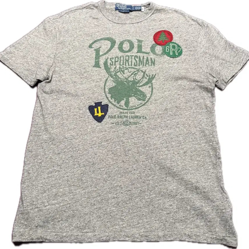 [BUNJANG] Polo Ralph Lauren Men's Classic Fit Patchwork Short Sleeve Crewneck T-Shirt / 폴로 랄프로렌 남성 클래식핏 패치워크 반팔 크루넥 S