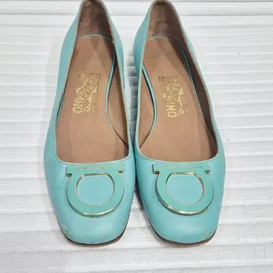 [BUNJANG] Salvatore Ferragamo Mint Leather Ballet Flats Size US 7 (235-240mm) / 페라가모 플랫슈즈 6반 사이즈 235-240