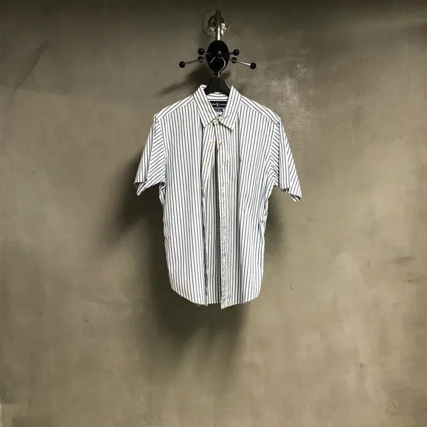 [BUNJANG] Polo Ralph Lauren Striped Short Sleeve Shirt Blue Size 42 / 폴로 랄프로렌 스트라이프 반팔 셔츠 블루 42