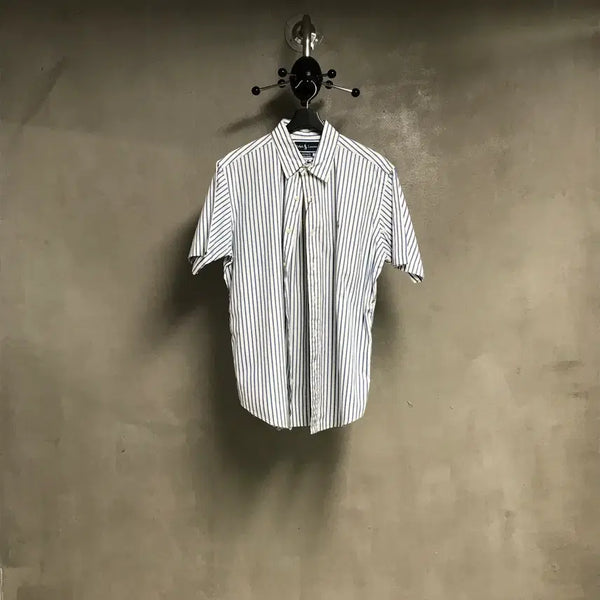 [BUNJANG] Polo Ralph Lauren Striped Short Sleeve Shirt Blue Size 42 / 폴로 랄프로렌 스트라이프 반팔 셔츠 블루 42