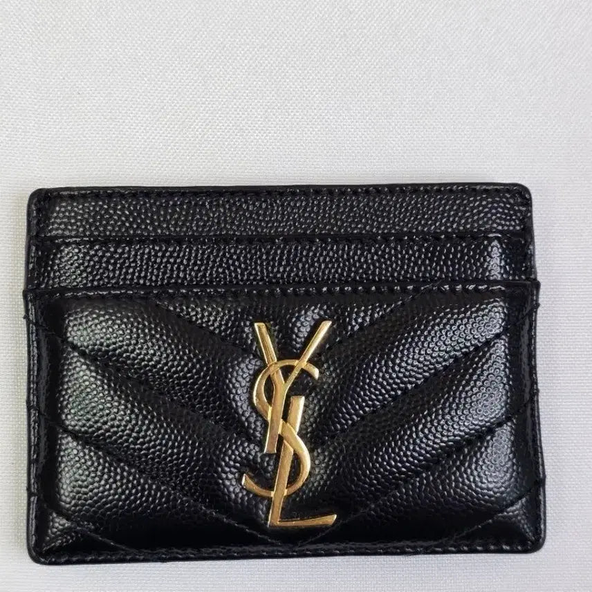 [BUNJANG] Saint Laurent Cassandra Matelassé Card Case Black / 생로랑 카산드라 마틀라세 카드 케이스 블랙