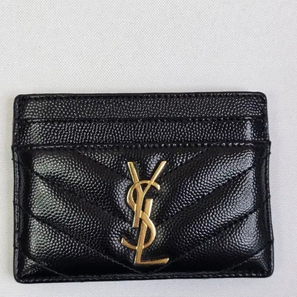 [BUNJANG] Saint Laurent Cassandra Matelassé Card Case Black / 생로랑 카산드라 마틀라세 카드 케이스 블랙