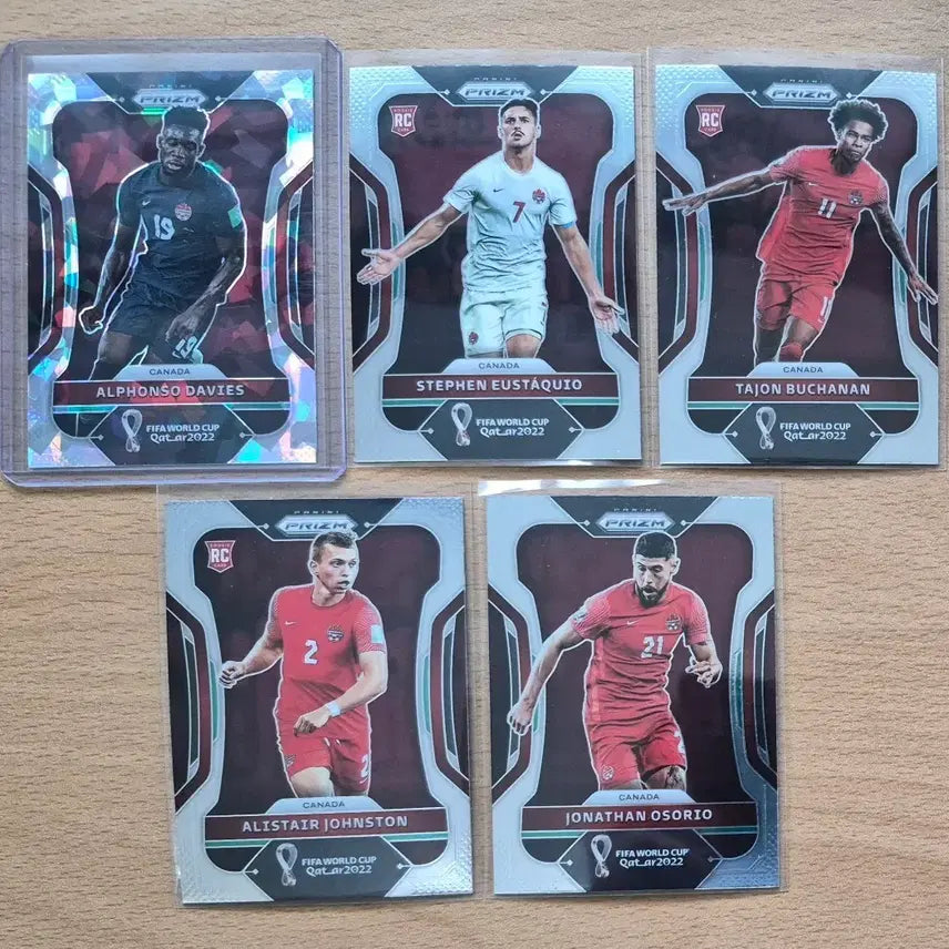 [BUNJANG] 2022 Panini Prizm World Cup Canada Soccer Cards 5-Card Lot / 2022년 파니니 프리즘 월드컵 캐나다 카드 5장랏 판매합니다.