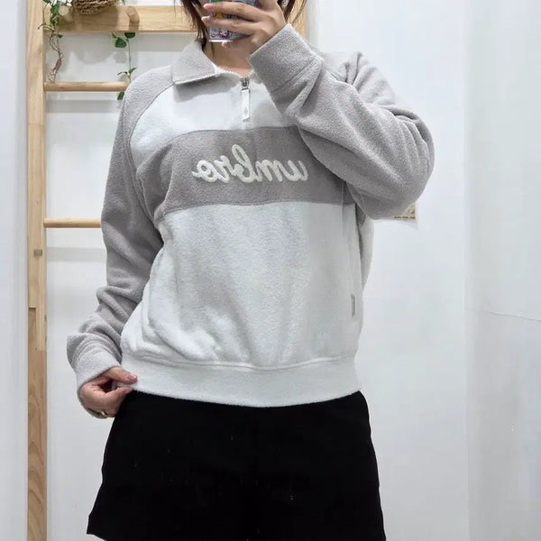 [BUNJANG] UMBRO Fluffy Anorak Half-Zip Sweatshirt (Size 85) / [프립]85/엄브로(UMBRO) 플러피 아노락 하프집업 맨투맨
