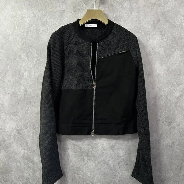 [BUNJANG] Layout Mix Zip-Up Jacket F / 레이웃 믹스 소재 집업 자켓 F