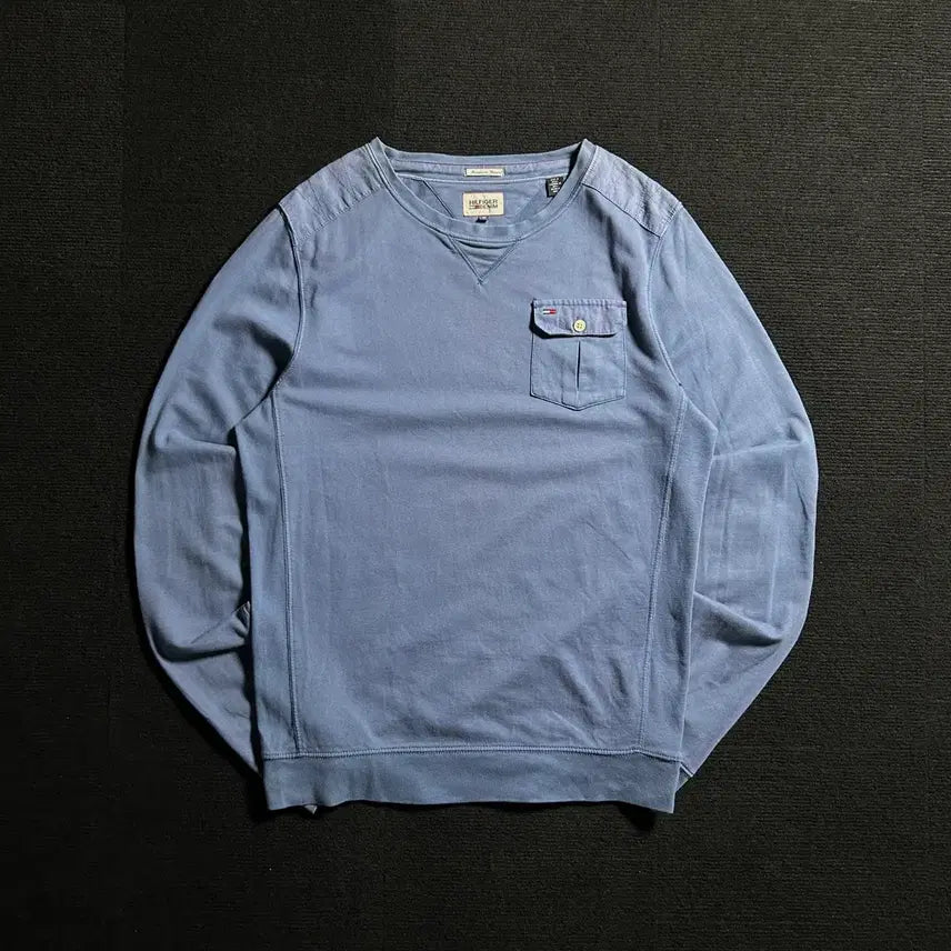 [BUNJANG] Tommy Hilfiger Denim Garment Dyed Long Sleeve T-Shirt / 타미힐피거 데님 가먼트 다이드 롱슬리브