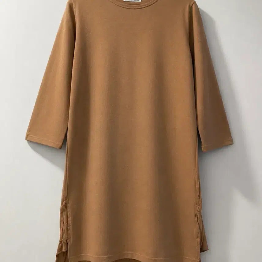 [BUNJANG] Brown Long-Sleeve Dress Spring/Autumn / 브라운 긴팔 원피스 봄가을용 55-66