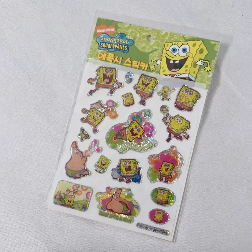 [BUNJANG] SpongeBob SquarePants 2007 Sticker Sheet / 고전문구 스펀지밥 2007년 스티커 스폰지밥