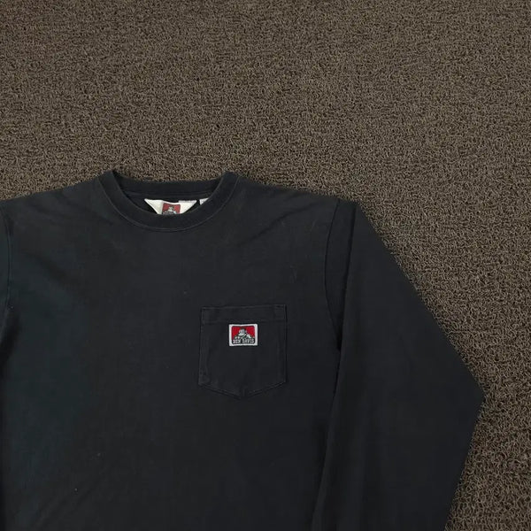[BUNJANG] Ben Davis One Pocket Black Long Sleeve T-Shirt / 벤데이비스 원포켓 블랙 롱슬리브 티셔츠