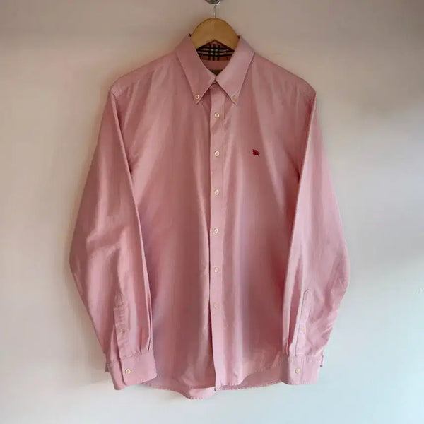 [BUNJANG] Burberry London Rouge Fit Pink Solid Shirt L / 버버리 런던 루즈핏 핑크 솔리드 셔츠