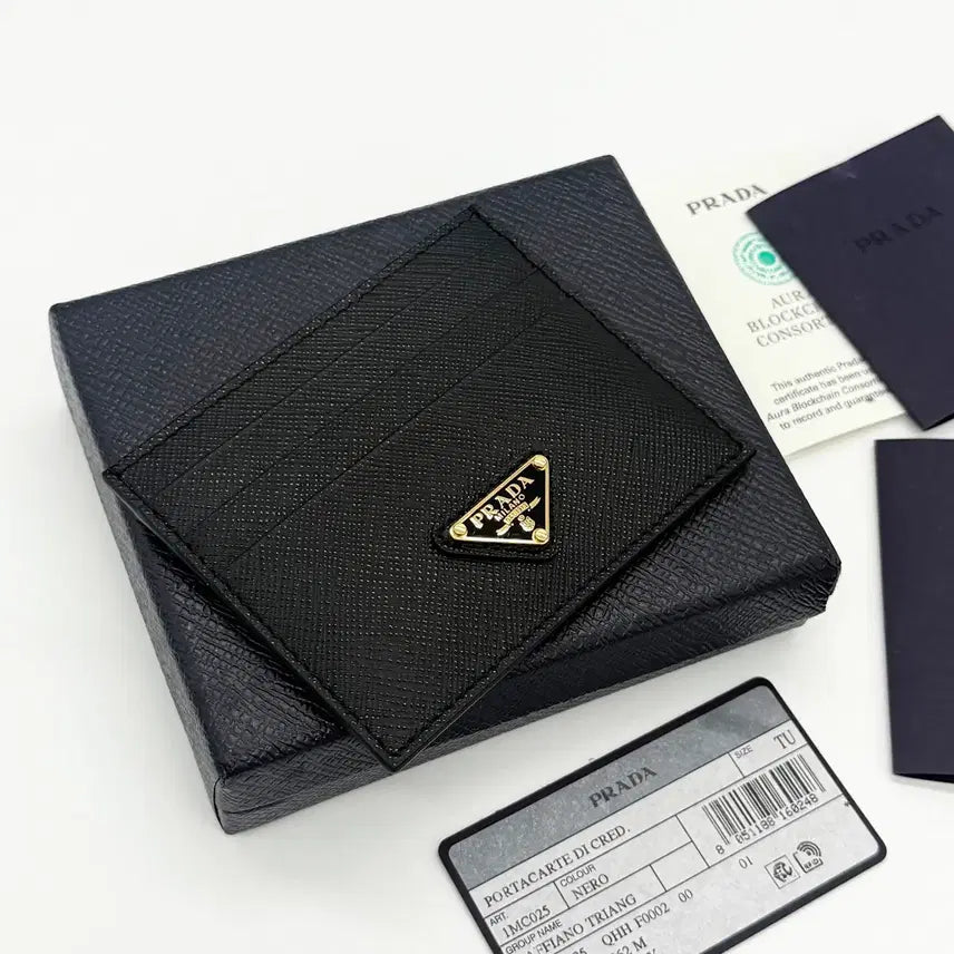 [BUNJANG] Prada Saffiano Card Holder Gold Hardware / [새상품/정품] 프라다 사피아노 카드지갑 1MC025