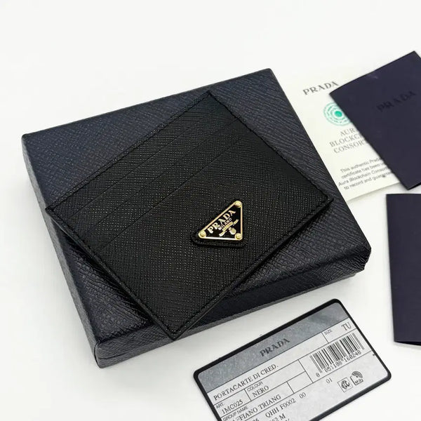 [BUNJANG] Prada Saffiano Card Holder Gold Hardware / [새상품/정품] 프라다 사피아노 카드지갑 1MC025