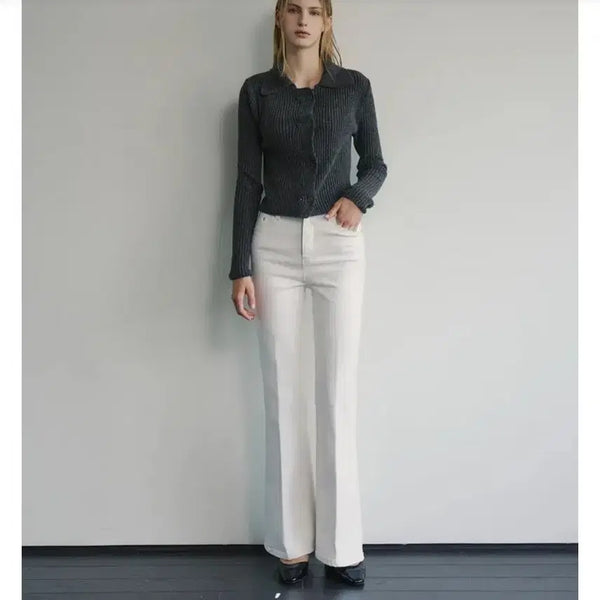 [BUNJANG] Hawa Essential Bootcut Pants (Prism Ivory Ver.) / 하와 에센셜 부츠컷 팬츠 (프리즘 아이보리ver)