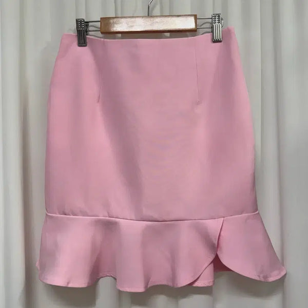 [BUNJANG] There She Is Pink Ruffle Skirt / 데얼쉬이즈 핑크색 프릴 스커트