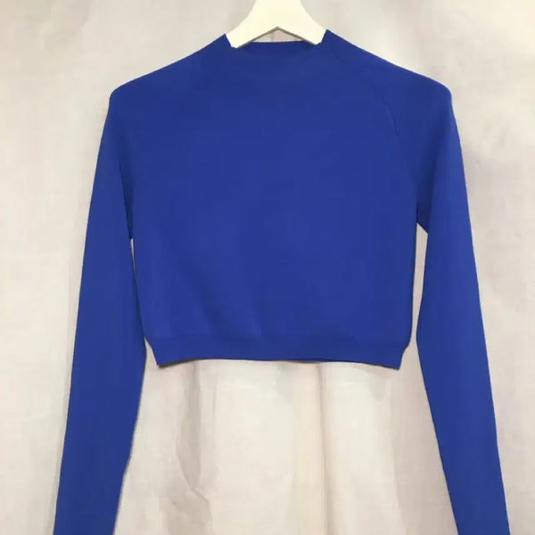 [BUNJANG] COS Cobalt Blue Viscose Blend Cropped Knit Sweater M / 코스 COS 코발트블루 비스코스 크롭 니트 M