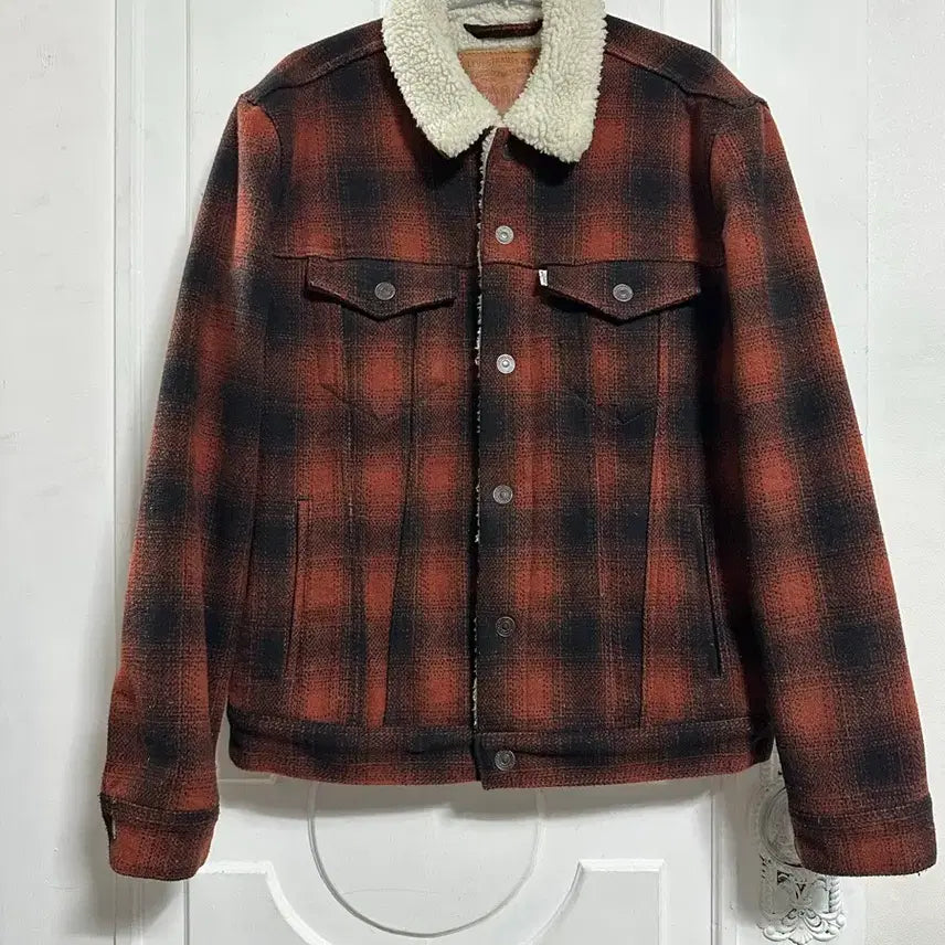 [BUNJANG] Levi's Check Sherpa Trucker Jacket / 리바이스 체크 쉐르파 트러커 자켓