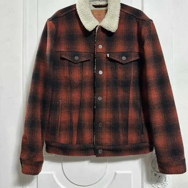 [BUNJANG] Levi's Check Sherpa Trucker Jacket / 리바이스 체크 쉐르파 트러커 자켓