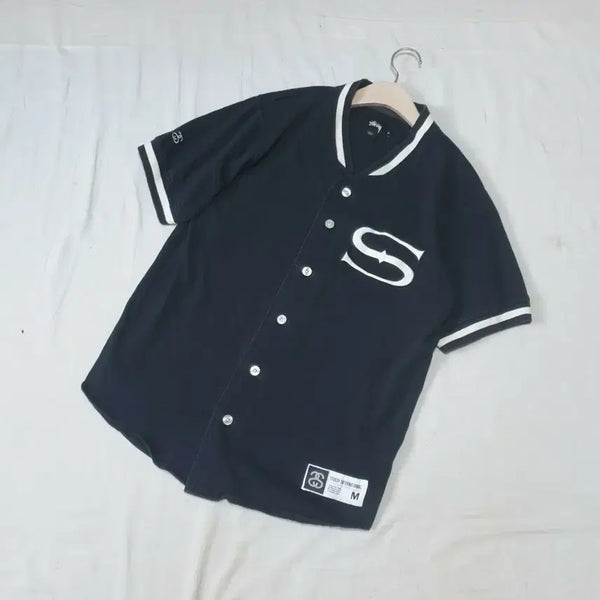 [BUNJANG] Stussy Black Baseball Short Sleeve Jersey M / 스투시 블랙 베이스볼 반팔 져지