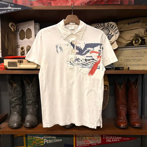 [BUNJANG] Polo Ralph Lauren 80s-90s Sailing Stencil Print Short Sleeve Polo Shirt / 80~90s 폴로 랄프로렌 세일링 스텐실프린팅 반팔 카라티 N2378