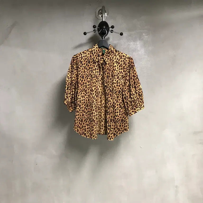[BUNJANG] Ralph Lauren Leopard Print 7/10 Sleeve Shirt / 랄프로렌 레오파드 7부 셔츠 S(W)