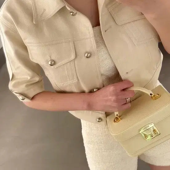 [BUNJANG] Thelorang Stitch Jacket Butter Lemon Color / 더로랑 스티치 자켓 버터레몬 컬러