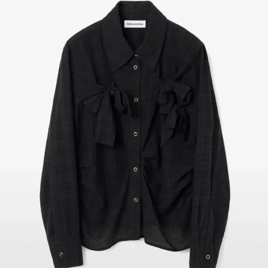 [BUNJANG] Millo Woman Ribbon Tie Shirt / 밀로 우먼 리본 타이 셔츠s