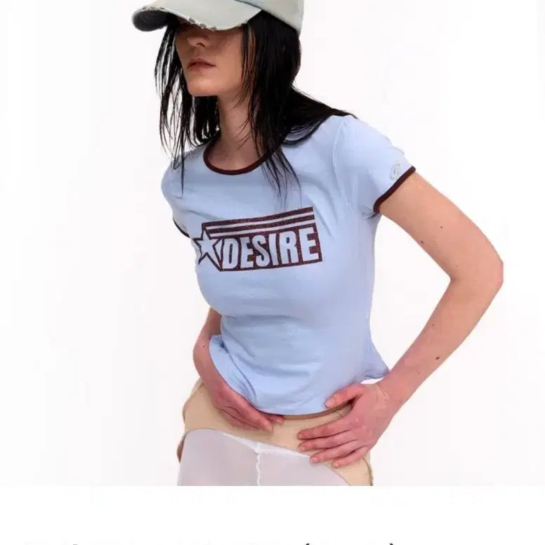 [BUNJANG] 2000Archives Desire Baby Tee Blue / 새상품 2000아카이브스 desire baby tee blue