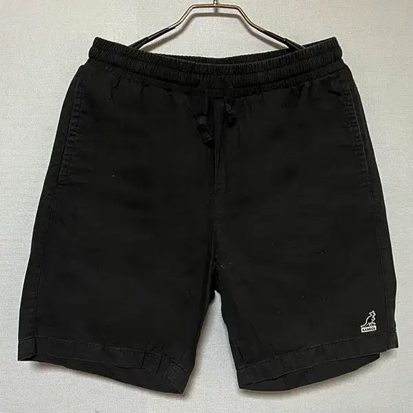 [BUNJANG] Kangol Cotton Banding Shorts Black / KANGOL 캉골 남자 코튼 밴딩 반바지 블랙 시원한 캐주얼 M 30
