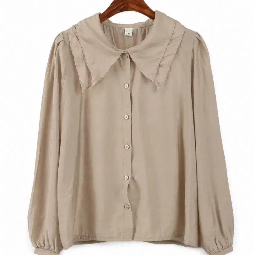 [BUNJANG] Beige Blouse / 빅카라 블라우스 베이지 55-66