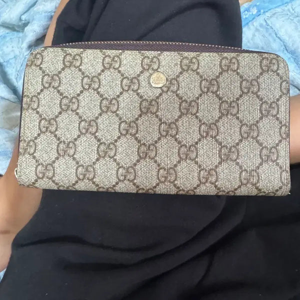 [BUNJANG] Gucci Monogram Canvas Zip Around Long Wallet / 구찌 모노그램 캔버스 지퍼형 장지갑