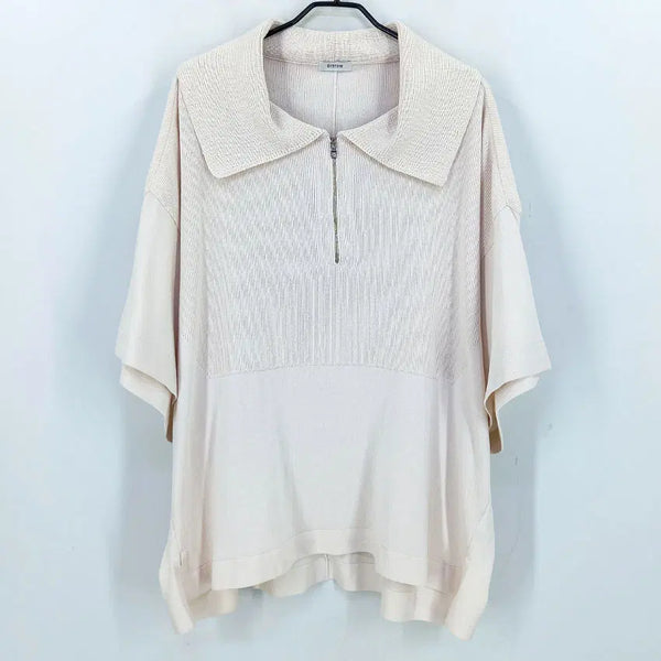 [BUNJANG] SYSTEM Women's Loose Fit Short Sleeve Knit T-Shirt Light Beige / 시스템 여성 춘하 오버핏 반팔니트티 연베이지90 (HU46503)