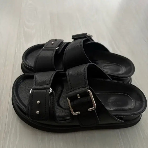[BUNJANG] SUECOMMA BONNIE Women's Black Buckle Strap Sandals / 슈콤마보니 230