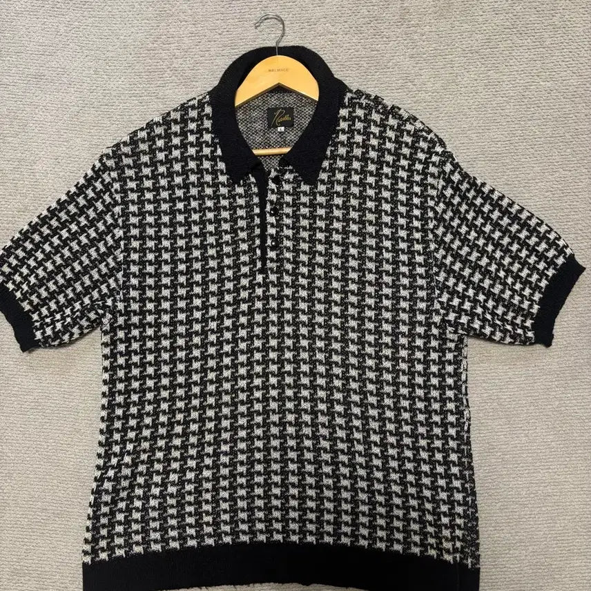 [BUNJANG] Needles 23SS Houndstooth Polo Sweater - Size L / 니들스 Needles 23SS Polo Sweater L사이즈