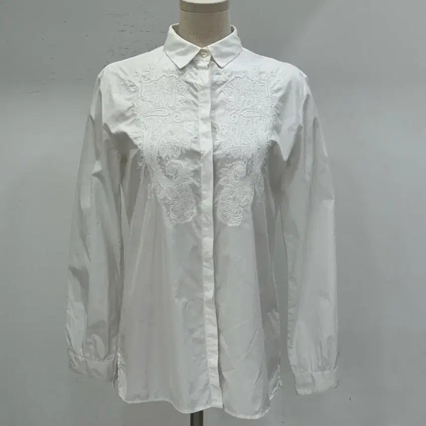 [BUNJANG] Etro Paisley Embroidered Cotton White Shirt / 에트로 페이즐리 자수 코튼 화이트 남방