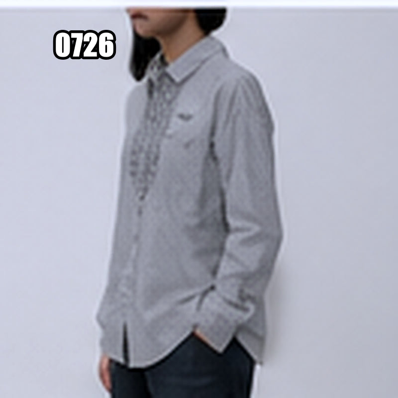 [BUNJANG] Ralph Lauren Striped Ruffle Shirt / L 랄프 로렌 스트라이프 러플 셔츠