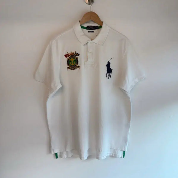 [BUNJANG] Polo Ralph Lauren Marine Supply Chief Keef White Big Pony Oxford Shirt XL / 폴로 랄프로렌 루즈핏 신형라벨 마린 서플라이 치프키프 화이트 빅포니 카라 셔츠