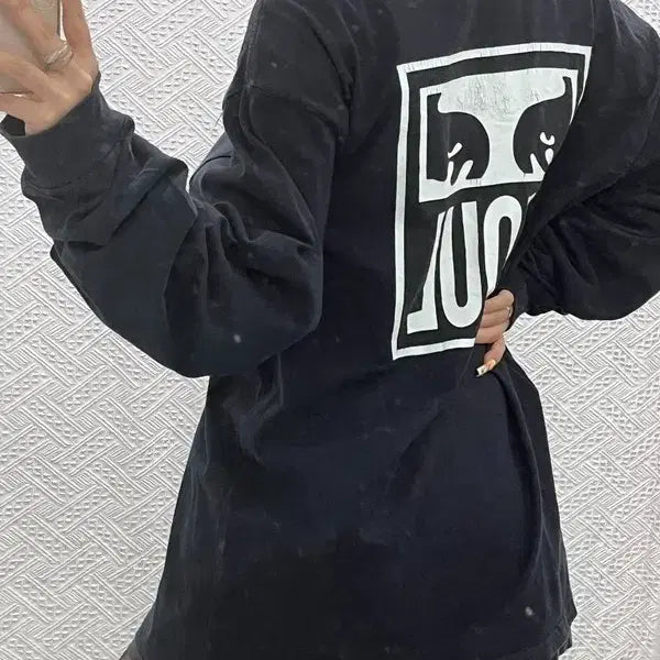 [BUNJANG] OBEY Vintage Punk Signature Big Logo Long Sleeve T-Shirt L / 오베이 빈티지 펑크 시그니처 빅로고 롱슬리브 L C14031