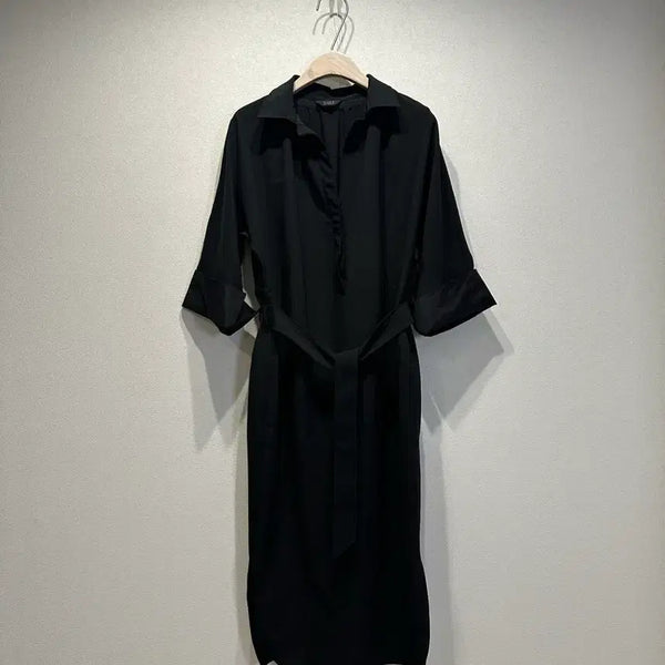 [BUNJANG] TIME Dolman Shirring Belted Shirt Dress / 타임 돌먼 셔링 벨티드 셔츠원피스