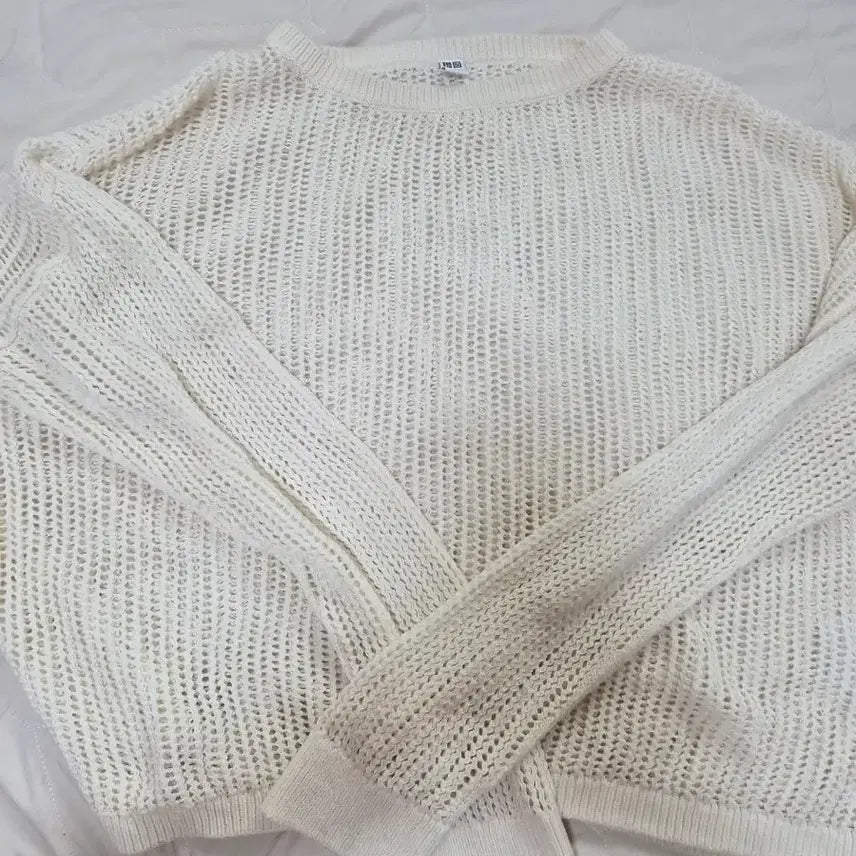 [BUNJANG] Uniqlo Ivory Mango Knit Sweater / 유니클로아이보리 망고 니트 스웨터